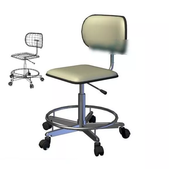 Office Chair Low Back With Wheels 3d model Office Chair Low Back With Wheels 3d model