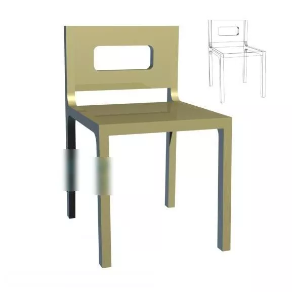 Simple Coffee Chair Low Back Style 3d model Simple Coffee Chair Low Back Style 3d model
