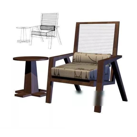 High Back Armchair Zuster 3d model