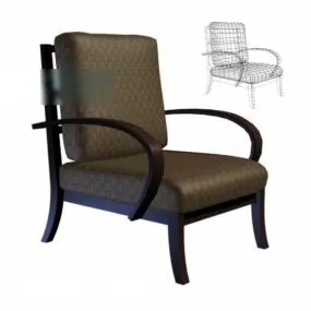Old Grey Armchair 3d model