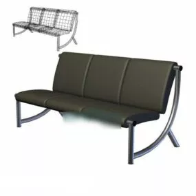 Three Seaters Sofa For Living Space 3d model