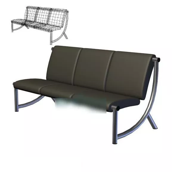 Three Seaters Sofa For Living Space 3d model Three Seaters Sofa For Living Space 3d model
