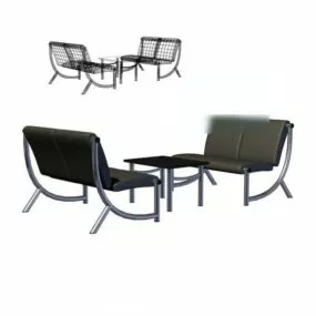 Sofa Chair Table Set 3d model