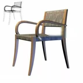Wood Armchair Home Furniture 3d model