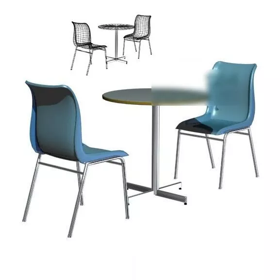 Plastic Office Chair With Round Table 3d model Plastic Office Chair With Round Table 3d model