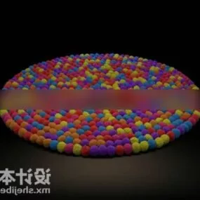 Round Carpet Balls Pattern 3d model