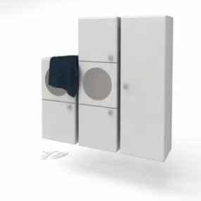 White Bath Cabinet 3d model