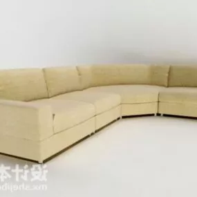 Multiplayer Sofa Beige Fabric 3d model