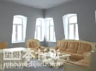 Sofa Leather Set European Style 3d model Sofa Leather Set European Style 3d model