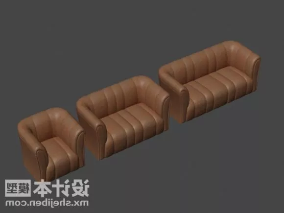 Realistic Leather Sofa Combination 3d model Realistic Leather Sofa Combination 3d model