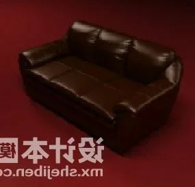 Multiplayer Sofa Modern Brown Leather 3d model