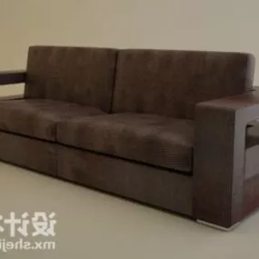 Leather Double Sofa Modern Style 3d model