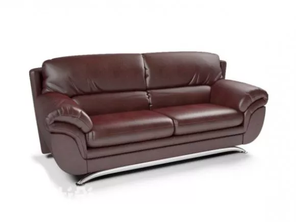 Modern Double Sofa Brown Leather 3d model Modern Double Sofa Brown Leather 3d model