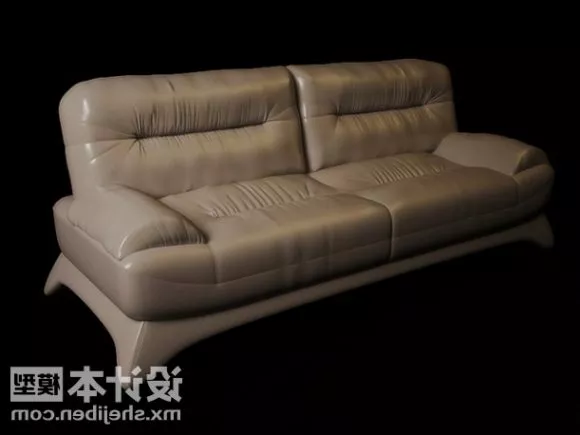 Double Sofa Beige Leather V1 3d model Double Sofa Beige Leather V1 3d model