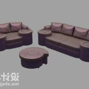 Sofa Combination With Coffee Table 3d model