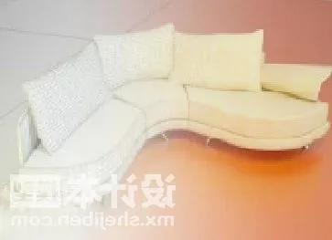 Multi Seaters Corner Sofa White Color 3d model Multi Seaters Corner Sofa White Color 3d model