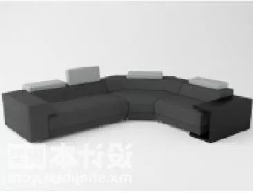 Multi Seaters Corner Sofa Grey Fabric 3d model Multi Seaters Corner Sofa Grey Fabric 3d model