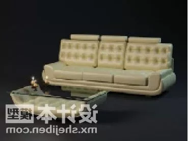 Beige Leather Sofa Combination 3d model Beige Leather Sofa Combination 3d model