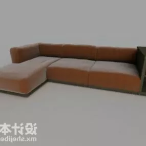 Sectional Multi Seaters Sofa Velvet Material 3d model