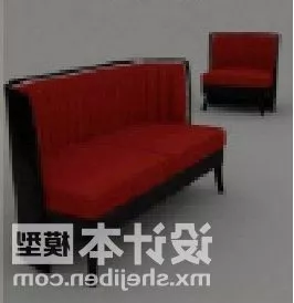 Multi Seaters Sofa Red Velvet 3d model