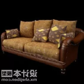 Living Room Sofa Antique Leather 3d model