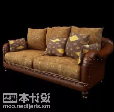 Living Room Sofa Antique Leather 3d model Living Room Sofa Antique Leather 3d model