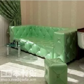 Living Room Sofa Green Chesterfield 3d model