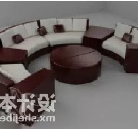 Combine Sofa Stool Round Shaped 3d model