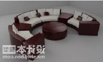 Red Wood Table Louver Stand 3d model