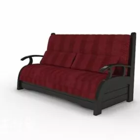Living Room Sofa Red Velvet 3d model