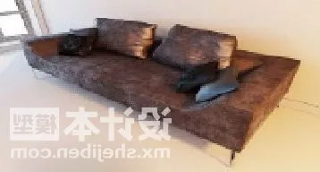 Living Room Sofa Brown Velvet 3d model Living Room Sofa Brown Velvet 3d model