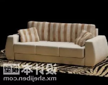 Vintage Living Room Sofa Strip Pattern 3d model Vintage Living Room Sofa Strip Pattern 3d model