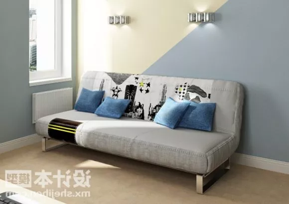 Multi Seaters Sofa Grey Fabric 3d model Multi Seaters Sofa Grey Fabric 3d model