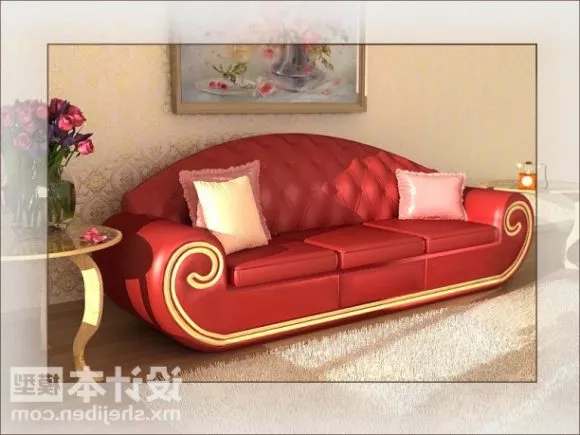 Multi Seaters Sofa Vintage Design 3d model Multi Seaters Sofa Vintage Design 3d model