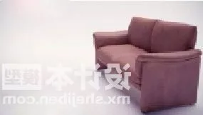 Living Room Sofa Purple Leather 3d model