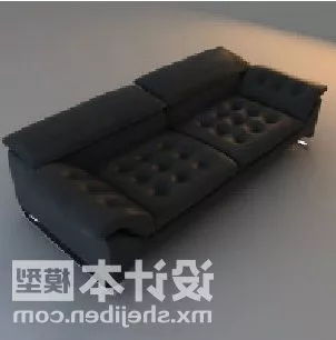 Living Room Sofa Black Leather 3d model Living Room Sofa Black Leather 3d model