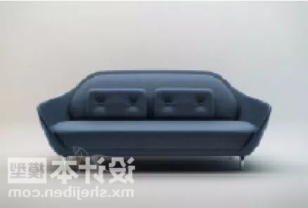 Blue Leather Modern Living Room Sofa 3d model Blue Leather Modern Living Room Sofa 3d model