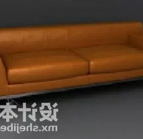 Living Room Modern Leather Sofa 3d model