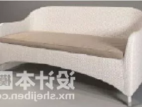 Living Room Double Sofa Smooth Edges 3d model