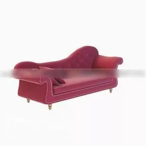 Sofa Red Velvet Finish 3d model