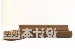 Multi Seaters Sofa Brown Leather Material 3d model