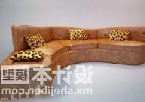 Multi Seaters Curved Sofa 3d model