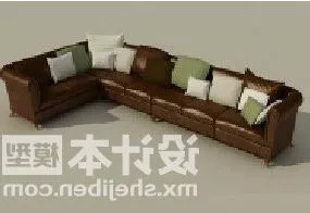 Multi Seaters Corner Sofa Leather 3d model