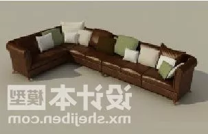 Multi Seaters Corner Sofa Leather 3d model Multi Seaters Corner Sofa Leather 3d model