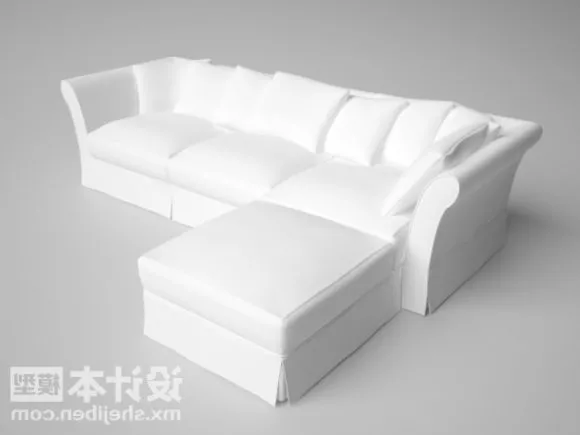 Multi Seaters White Fabric Sofa 3d model Multi Seaters White Fabric Sofa 3d model