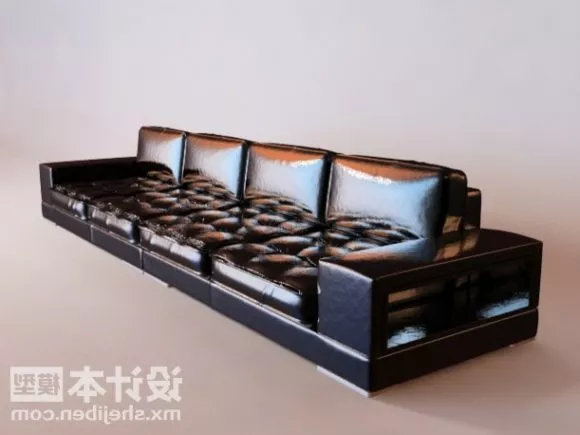 Black Leather Sofa Multi Seaters 3d model Black Leather Sofa Multi Seaters 3d model