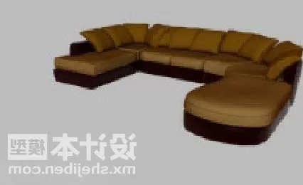 Multi Seaters Leather Sofa U Shaped 3d model Multi Seaters Leather Sofa U Shaped 3d model