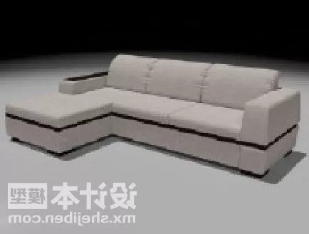 Multi Seaters Sectional Sofa White Color 3d model Multi Seaters Sectional Sofa White Color 3d model