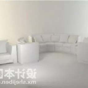 White Modern Sofa 3d model