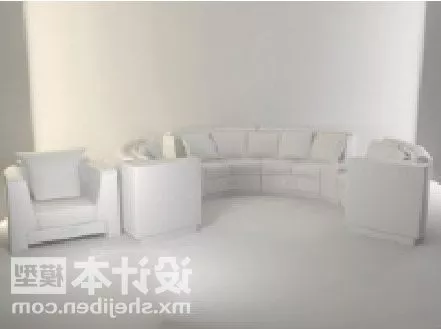 White Modern Sofa 3d model White Modern Sofa 3d model